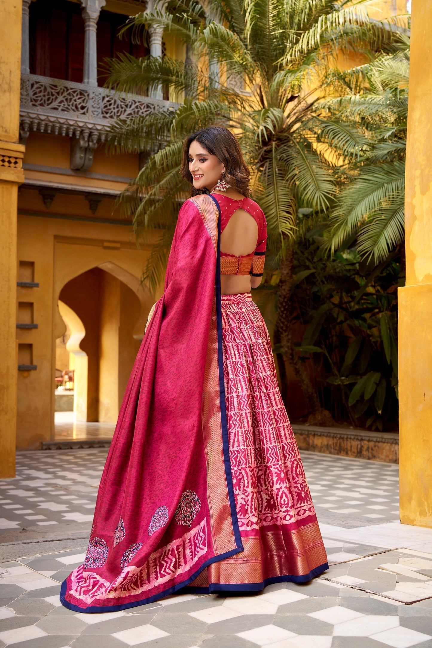 OCCASION SPECIAL DOLA SILK BATIK PRINTED LEHENGA CHOLI WITH DUPATTA (TT09)