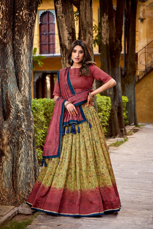 OCCASION SPECIAL VICHITRA SILK LEHENGA CHOLI WITH DUPATTA (TT01)