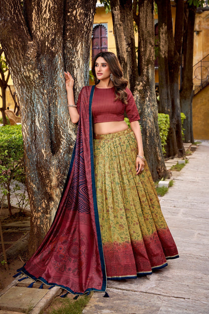 OCCASION SPECIAL VICHITRA SILK LEHENGA CHOLI WITH DUPATTA (TT01)