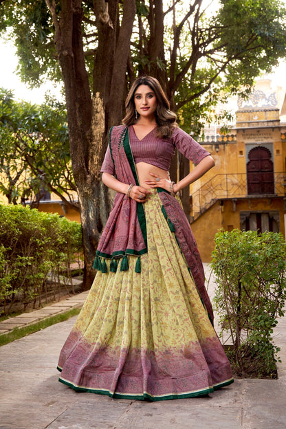 OCCASION SPECIAL VICHITRA SILK LEHENGA CHOLI WITH DUPATTA (TT01)
