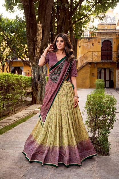 OCCASION SPECIAL VICHITRA SILK LEHENGA CHOLI WITH DUPATTA (TT01)