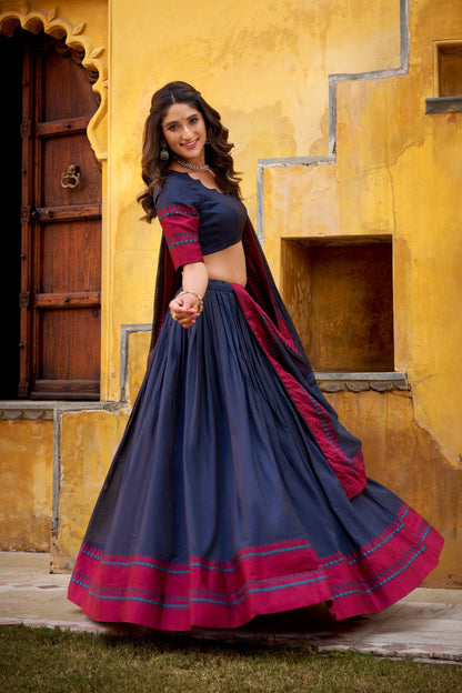OCCASION SPECIAL PURE CHANDERI THREAD WORK LEHENGA CHOLI WITH DUPATTA (TT15)
