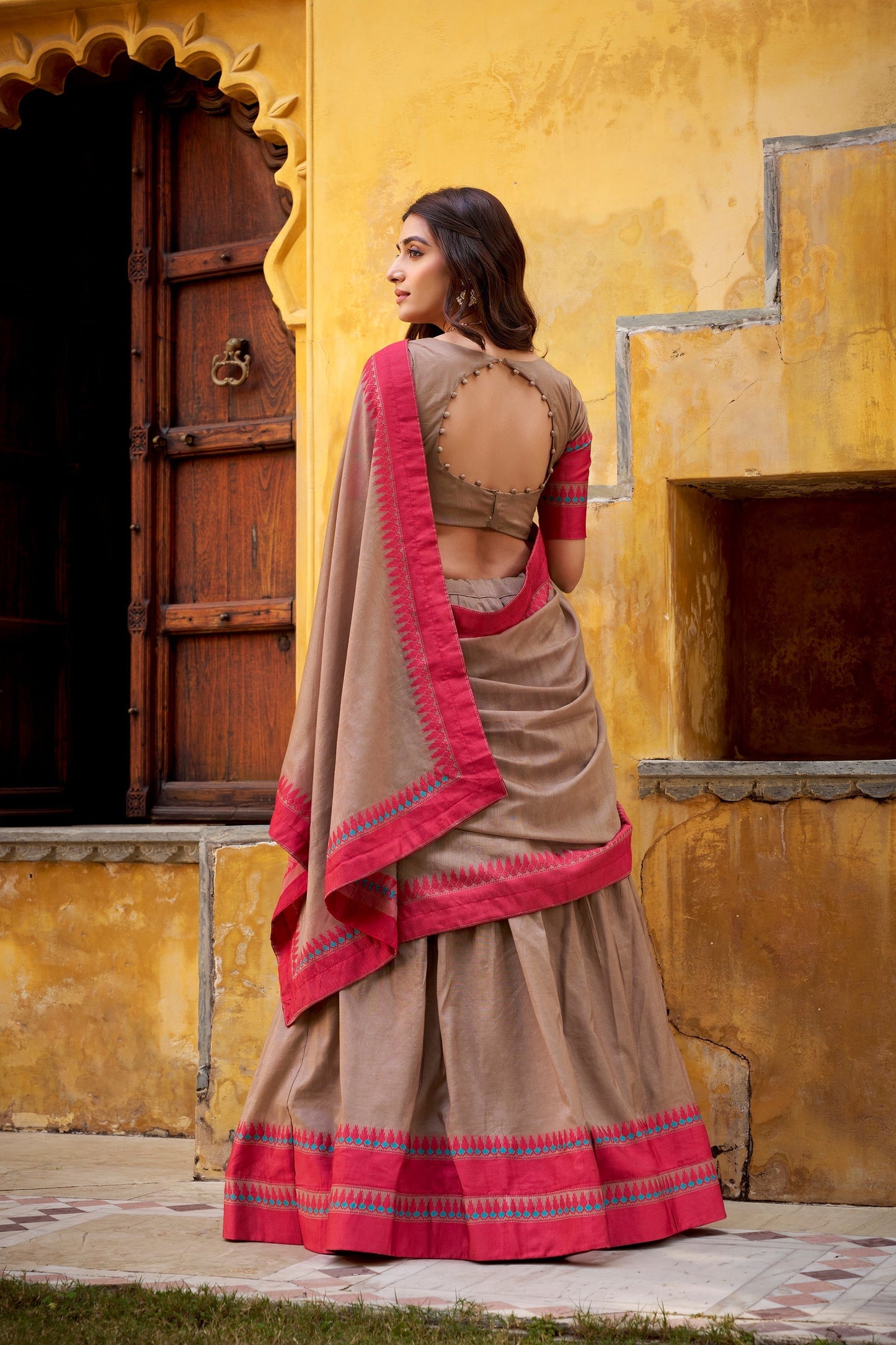 OCCASION SPECIAL PURE CHANDERI THREAD WORK LEHENGA CHOLI WITH DUPATTA (TT15)