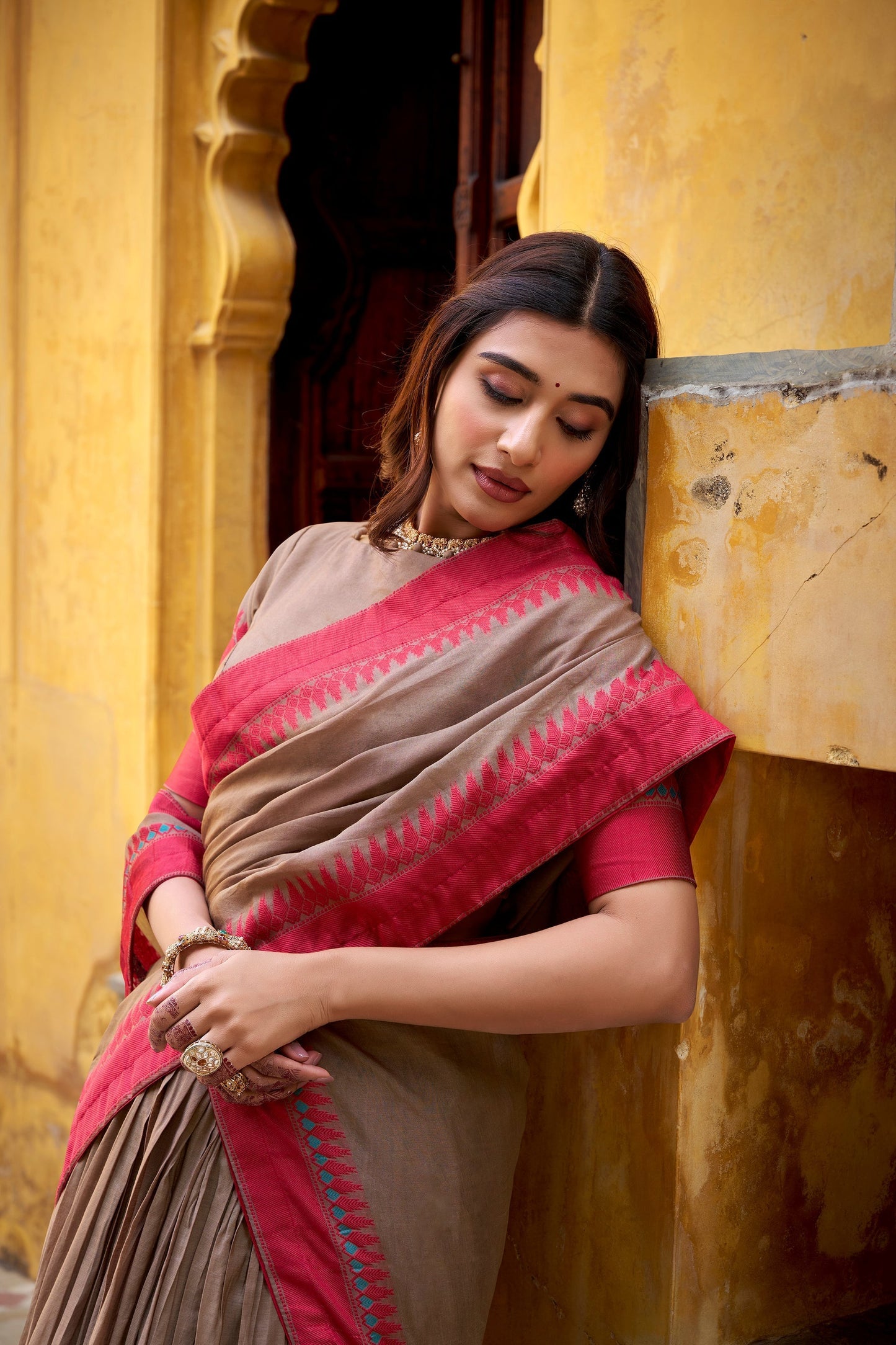 OCCASION SPECIAL PURE CHANDERI THREAD WORK LEHENGA CHOLI WITH DUPATTA (TT15)