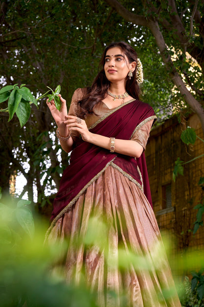 DUPIAN SILK ZARI WEAVING LEHENGA CHOLI WITH DUPATTA (TT19)