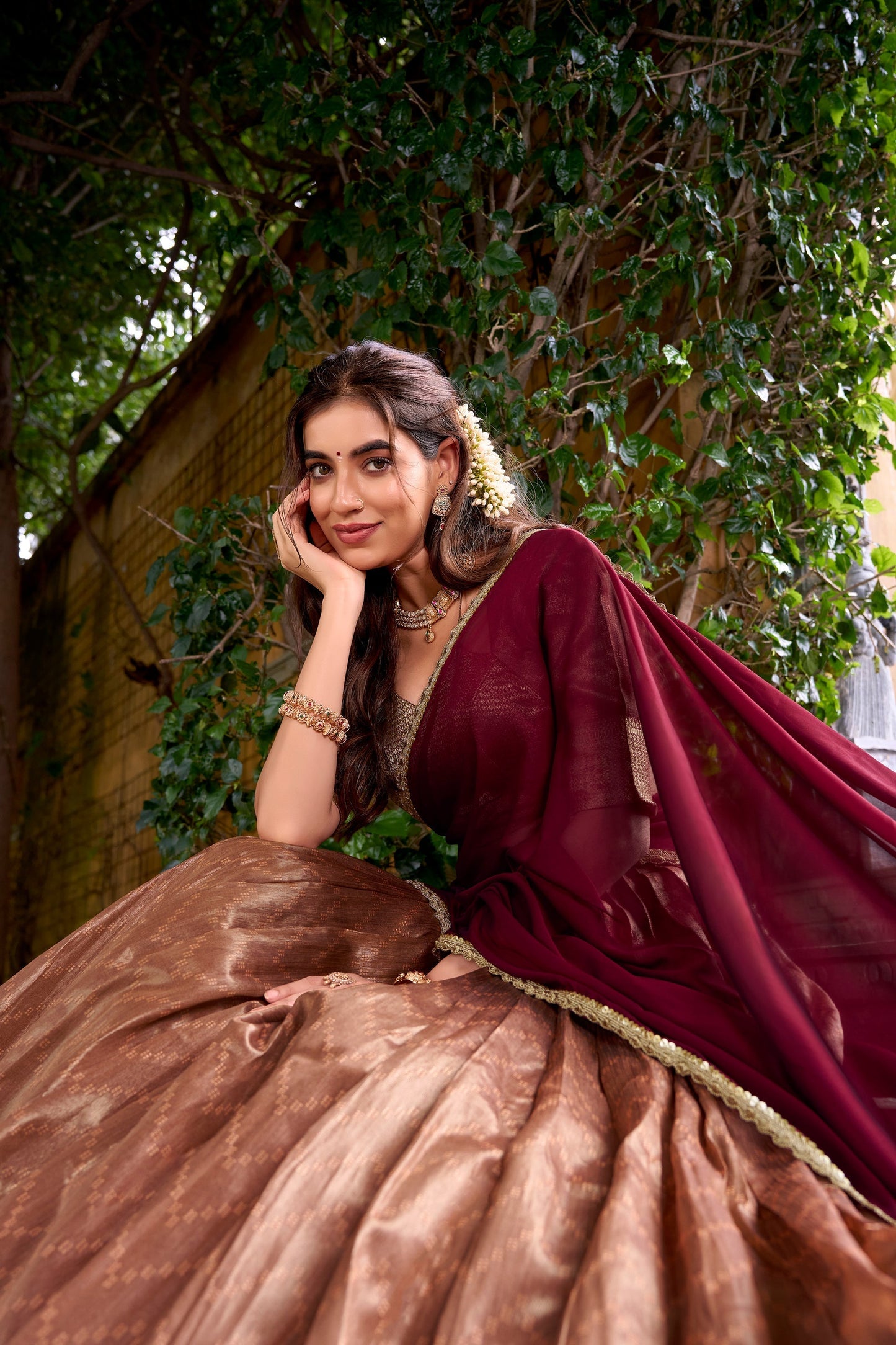 DUPIAN SILK ZARI WEAVING LEHENGA CHOLI WITH DUPATTA (TT19)