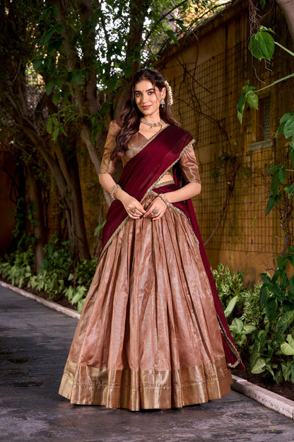 DUPIAN SILK ZARI WEAVING LEHENGA CHOLI WITH DUPATTA (TT19)