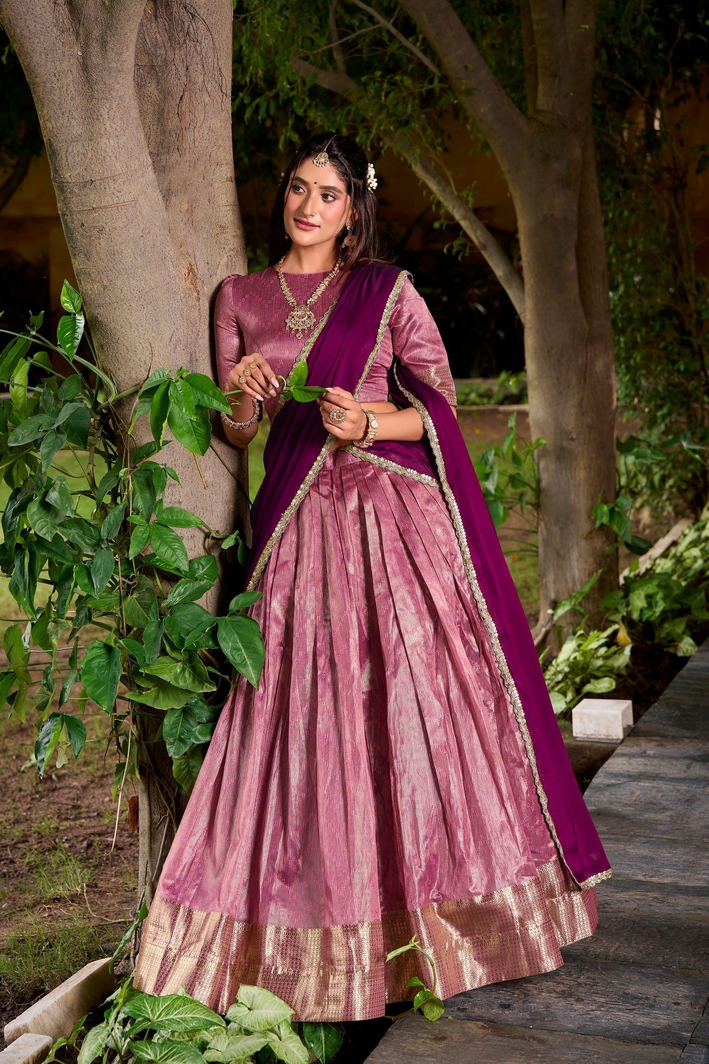 DUPIAN SILK ZARI WEAVING LEHENGA CHOLI WITH DUPATTA (TT19)