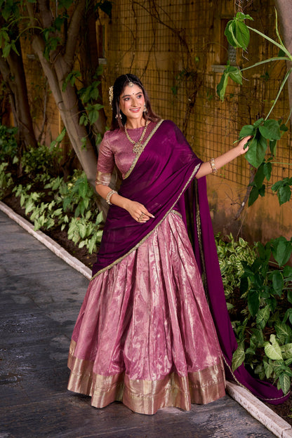 DUPIAN SILK ZARI WEAVING LEHENGA CHOLI WITH DUPATTA (TT19)