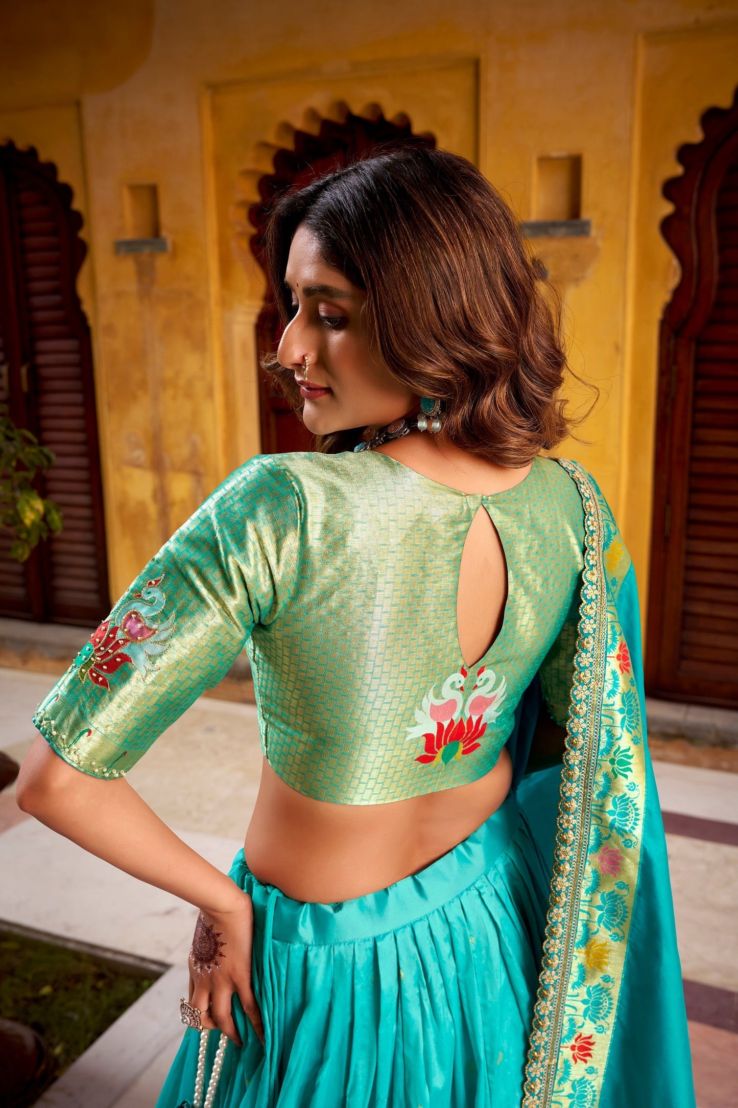 PAITHANI SPECIAL SOFT SILK ZARI WEAVING LEHENGA CHOLI WITH DUPATTA AND BATWA (TT02)