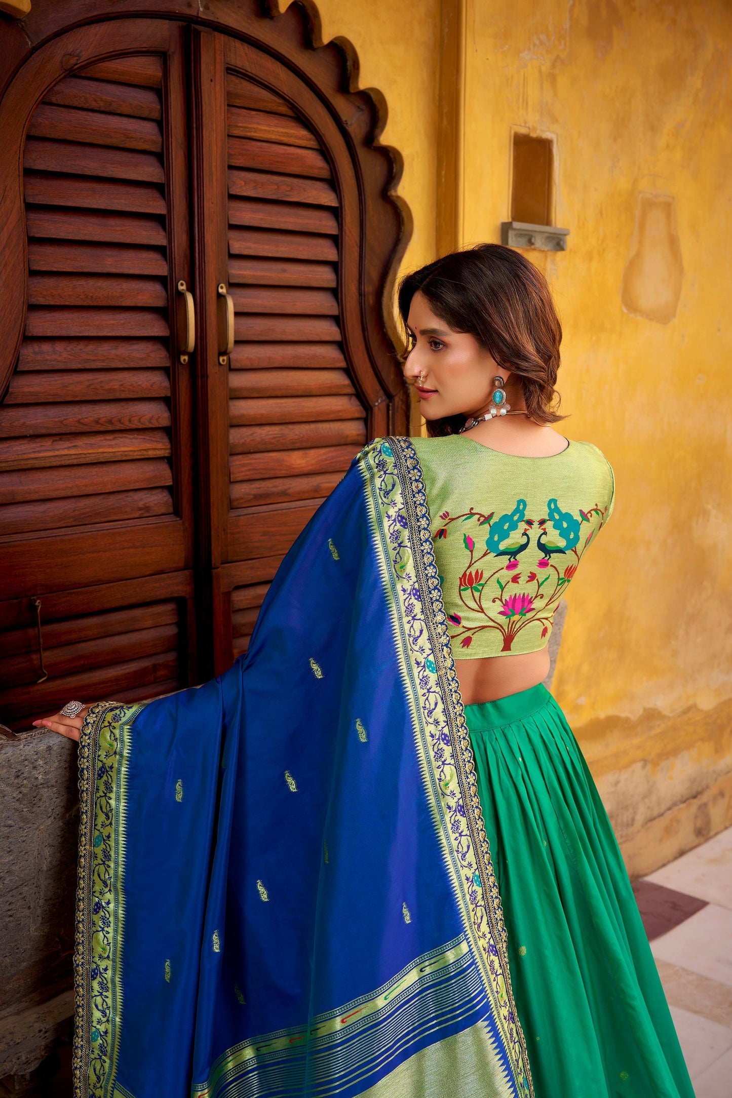 PAITHANI SPECIAL SOFT SILK ZARI WEAVING LEHENGA CHOLI WITH DUPATTA AND BATWA (TT02)