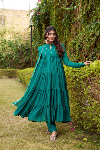 OCCASION SPECIAL MARBLE FABRIC GOWN WITH DUPATTA (TT04)