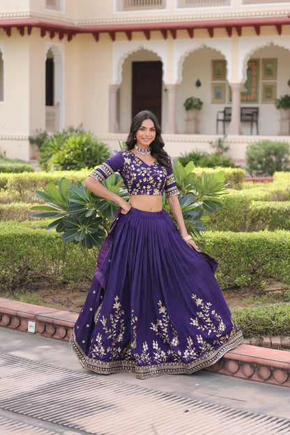 WEDDING SPECIAL NC VICHITRA SILK HEAVY SEQUINS EMBROIDERED LEHENGA CHOLI WITH DUPATTA (TT12)