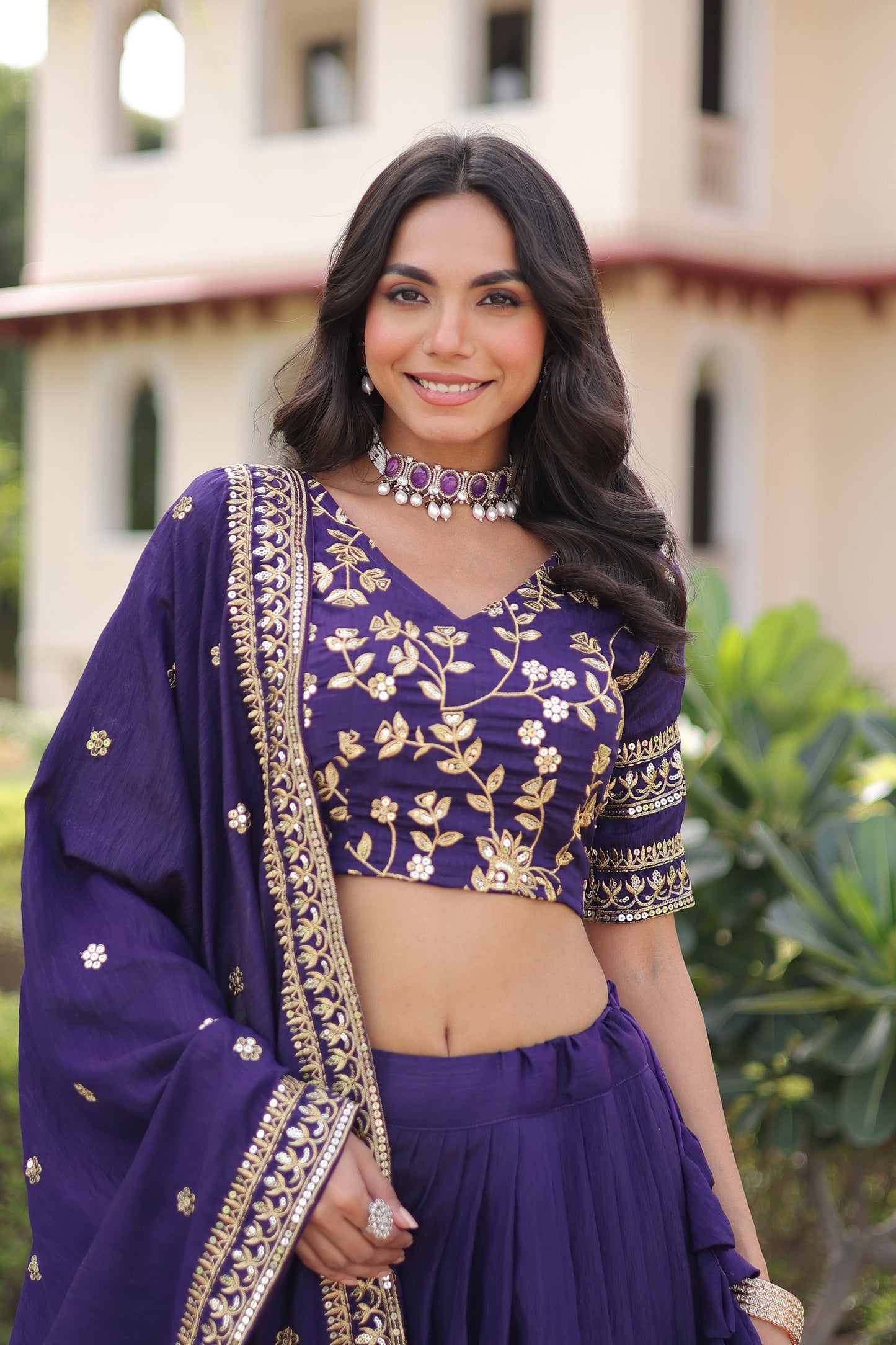 WEDDING SPECIAL NC VICHITRA SILK HEAVY SEQUINS EMBROIDERED LEHENGA CHOLI WITH DUPATTA (TT12)