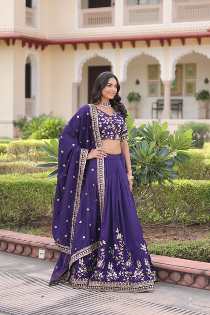 WEDDING SPECIAL NC VICHITRA SILK HEAVY SEQUINS EMBROIDERED LEHENGA CHOLI WITH DUPATTA (TT12)