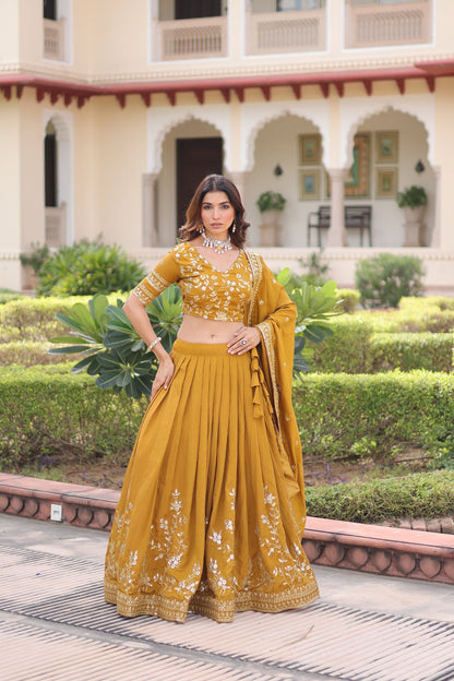 WEDDING SPECIAL NC VICHITRA SILK HEAVY SEQUINS EMBROIDERED LEHENGA CHOLI WITH DUPATTA (TT12)
