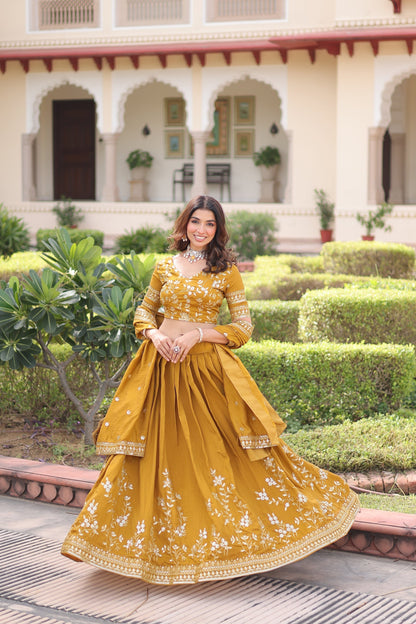 WEDDING SPECIAL NC VICHITRA SILK HEAVY SEQUINS EMBROIDERED LEHENGA CHOLI WITH DUPATTA (TT12)