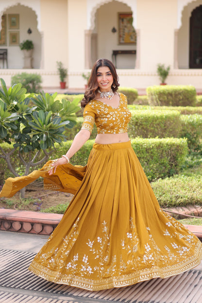 WEDDING SPECIAL NC VICHITRA SILK HEAVY SEQUINS EMBROIDERED LEHENGA CHOLI WITH DUPATTA (TT12)